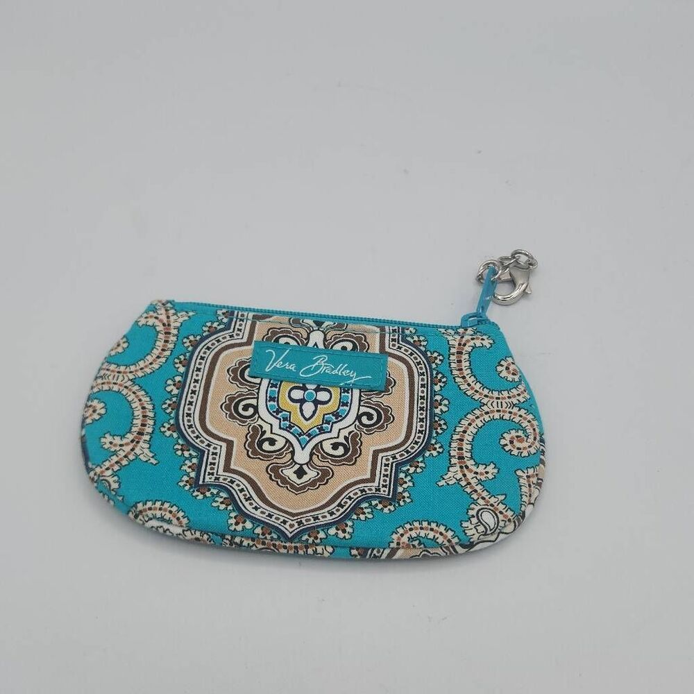 Vera Bradley totally turquiose messenger bag,wallet and clip on ID holder - Picture 12 of 13